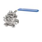 Stainless steel ball valves, 3-piece, with full throughway and welding ends, up to PN 63